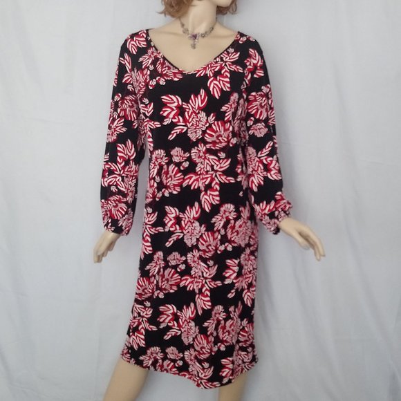 Nwt GLAMOUR 3D Flower Embossed Print Dress Sz 22W - Picture 2 of 9